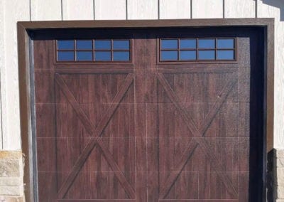 wood like garage door installed