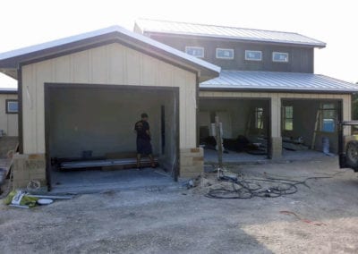 garage doors being intalled