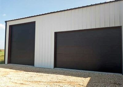 commercial steel building garage doors installed