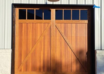 light wooden garage door